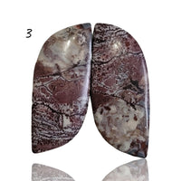 Thumbnail for Natural Sonoran Dendritic Jasper Cabochon Pairs - 3) 26Ct, approx. 26x11mm each