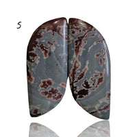 Thumbnail for Natural Sonoran Dendritic Jasper Cabochon Pairs - 5) 22Ct, approx. 29x11mm each