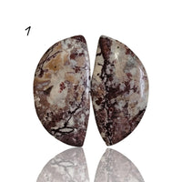 Thumbnail for Natural Sonoran Dendritic Jasper Cabochon Pairs - 1) 21Ct, approx. 23x12mm each