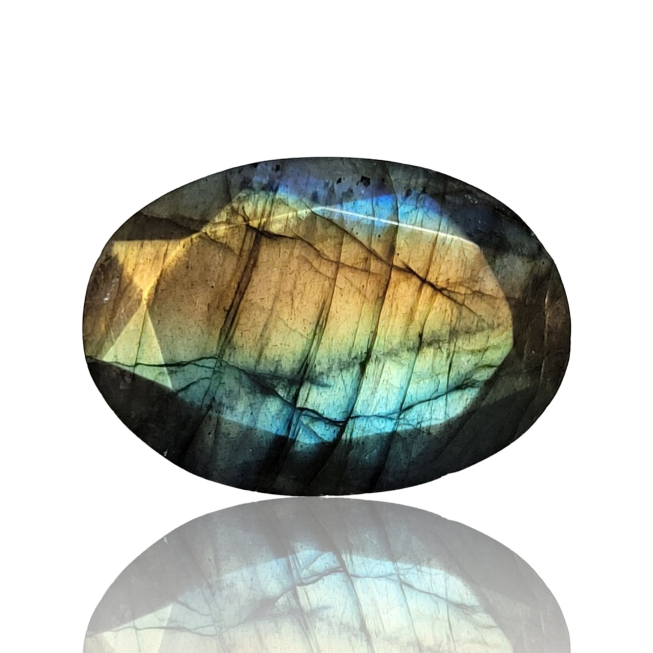 26Ct Natural Labradorite Faceted 26x18mm