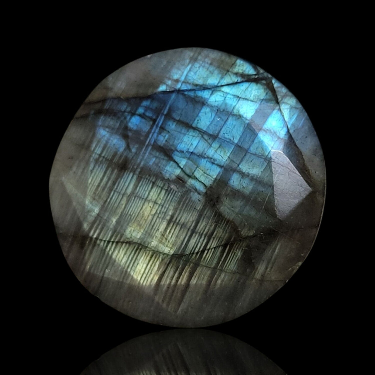 43Ct Natural Labradorite Round Faceted 27mm