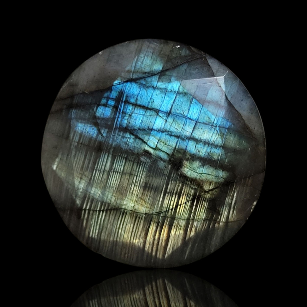 43Ct Natural Labradorite Round Faceted 27mm