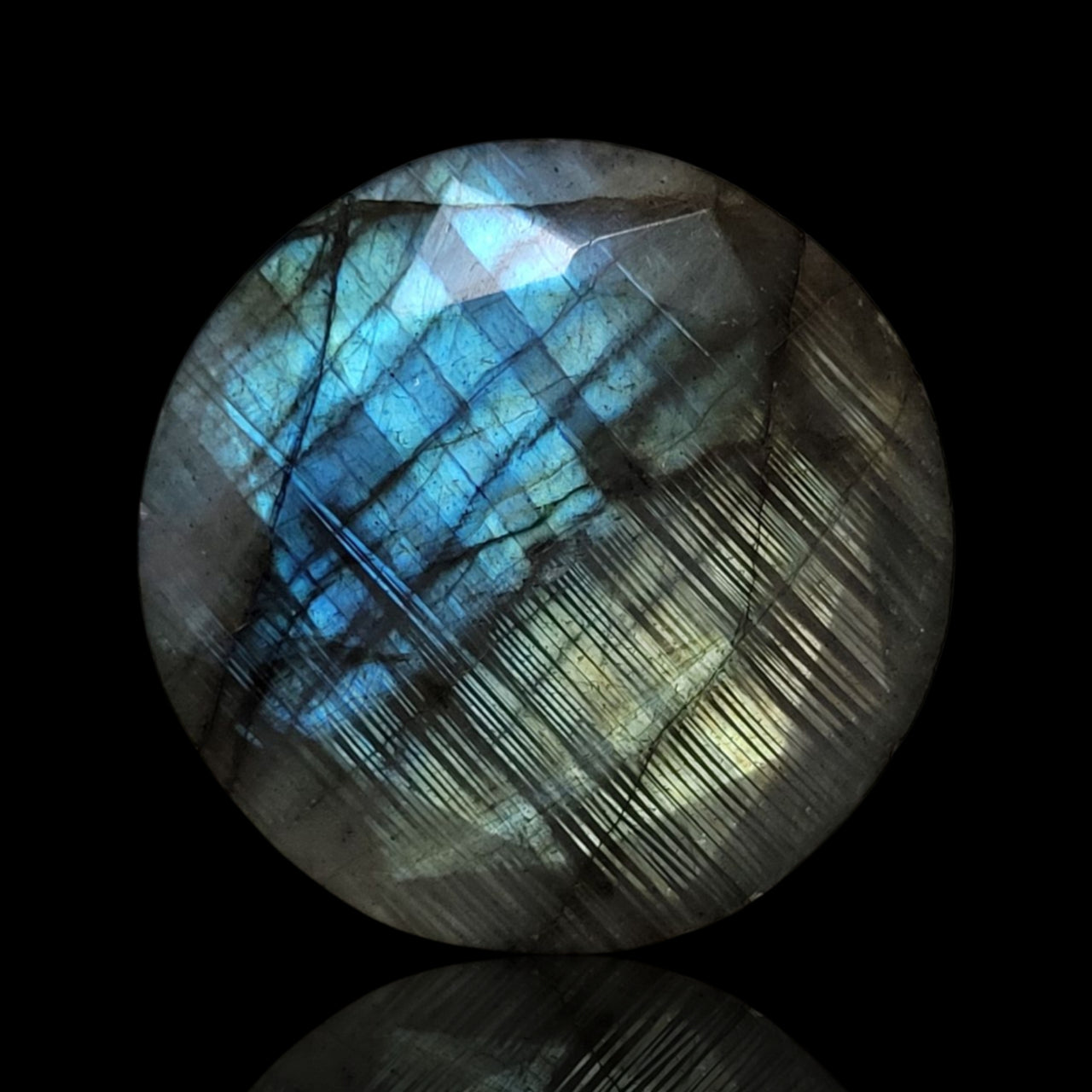 43Ct Natural Labradorite Round Faceted 27mm