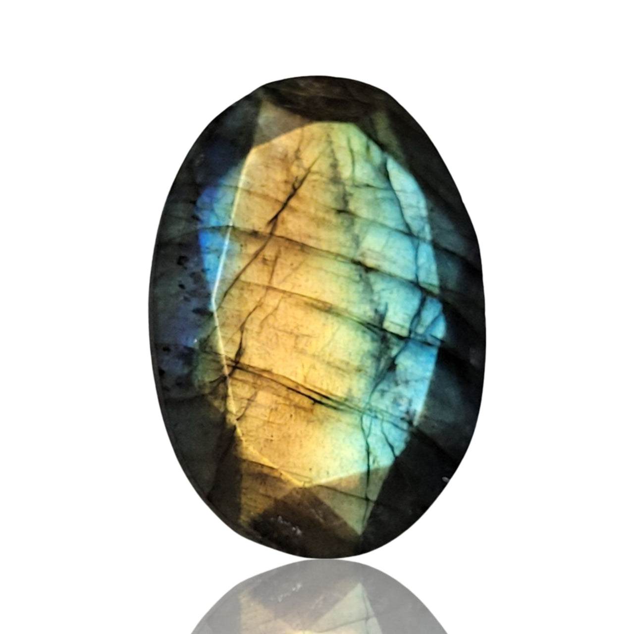 26Ct Natural Labradorite Faceted 26x18mm