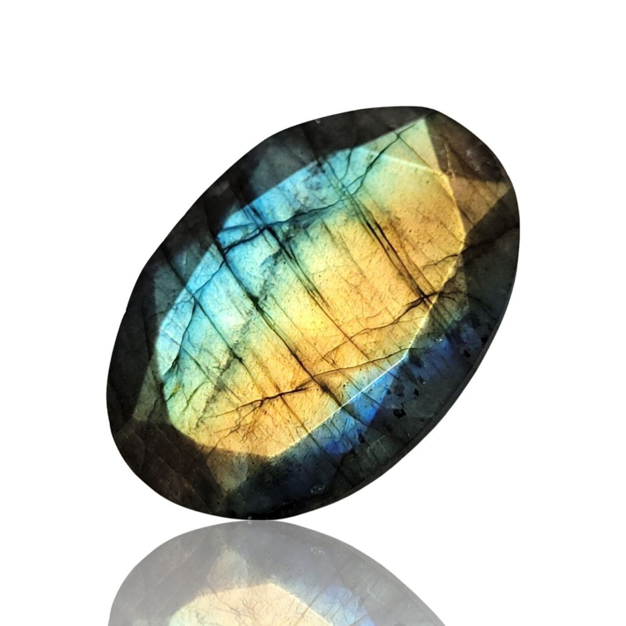 26Ct Natural Labradorite Faceted 26x18mm