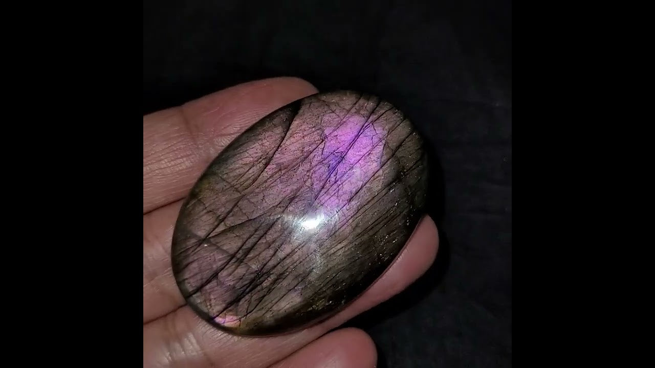 136Ct Natural Purple Labradorite Cabochon 52x36mm