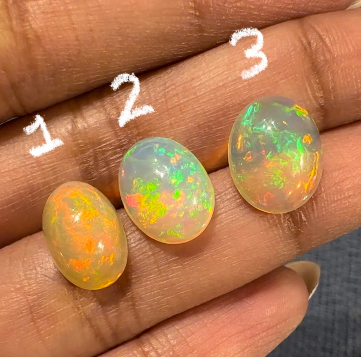 Natural Ethiopian Opal Cabochons 2.5Ct each