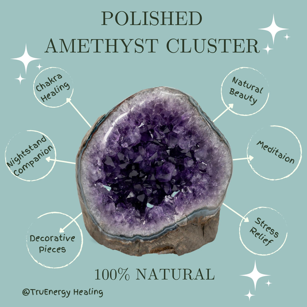 Polished Amethyst Crystal Cluster (4 - 5 lbs) - Smooth Rounded Edge - Uruguay Natural Dark Purple Hues - Meditation - Healing And Calming Effects - Home Decoration - Raw Geode Quartz (4 - 5 lbs)