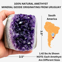 Thumbnail for Polished Amethyst Crystal Cluster (4 - 5 lbs) - Smooth Rounded Edge - Uruguay Natural Dark Purple Hues - Meditation - Healing And Calming Effects - Home Decoration - Raw Geode Quartz (4 - 5 lbs)