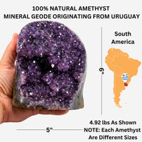 Thumbnail for Polished Amethyst Crystal Cluster (4 - 5 lbs) - Smooth Rounded Edge - Uruguay Natural Dark Purple Hues - Meditation - Healing And Calming Effects - Home Decoration - Raw Geode Quartz (4 - 5 lbs)