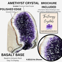 Thumbnail for Polished Amethyst Crystal Cluster (4 - 5 lbs) - Smooth Rounded Edge - Uruguay Natural Dark Purple Hues - Meditation - Healing And Calming Effects - Home Decoration - Raw Geode Quartz (4 - 5 lbs)