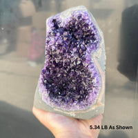 Thumbnail for Polished Amethyst Crystal Cluster (4 - 5 lbs) - Smooth Rounded Edge - Uruguay Natural Dark Purple Hues - Meditation - Healing And Calming Effects - Home Decoration - Raw Geode Quartz (4 - 5 lbs)