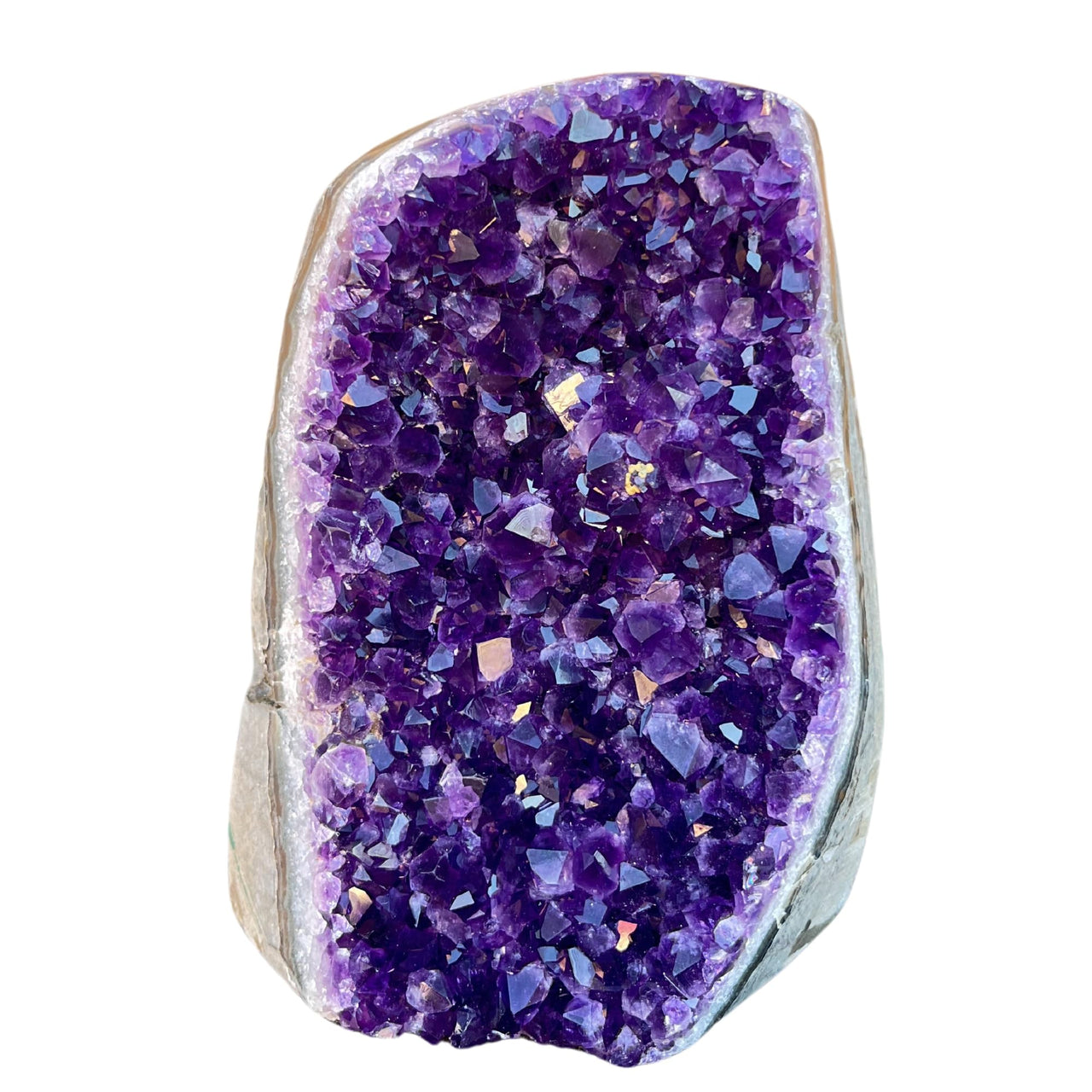 Polished Amethyst Crystal Cluster (4 - 5 lbs) - Smooth Rounded Edge - Uruguay Natural Dark Purple Hues - Meditation - Healing And Calming Effects - Home Decoration - Raw Geode Quartz (4 - 5 lbs)