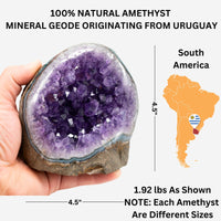 Thumbnail for Polished Amethyst Crystal Cluster (4 - 5 lbs) - Smooth Rounded Edge - Uruguay Natural Dark Purple Hues - Meditation - Healing And Calming Effects - Home Decoration - Raw Geode Quartz (4 - 5 lbs)