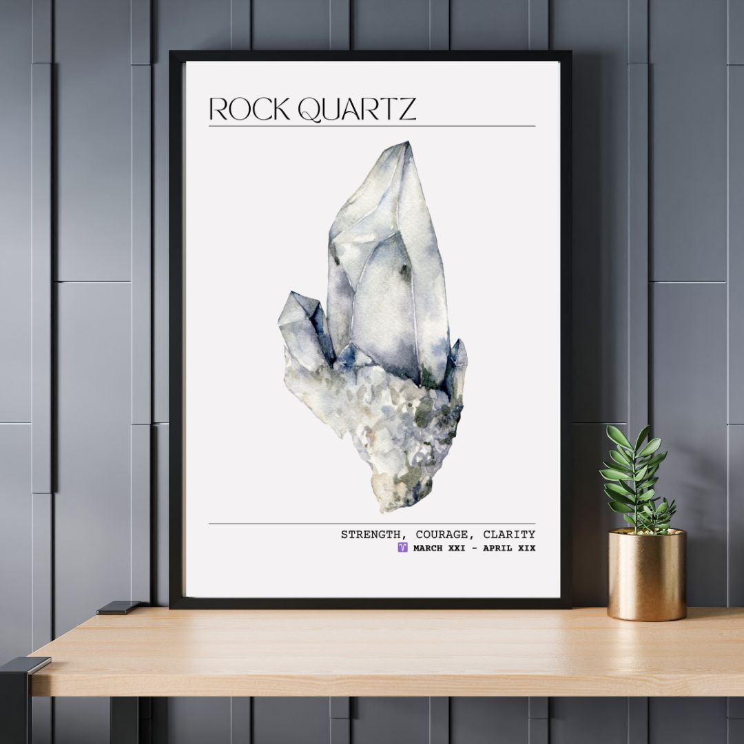 Rock Quartz Zodiac Print | Wall Art | Home Office Decor