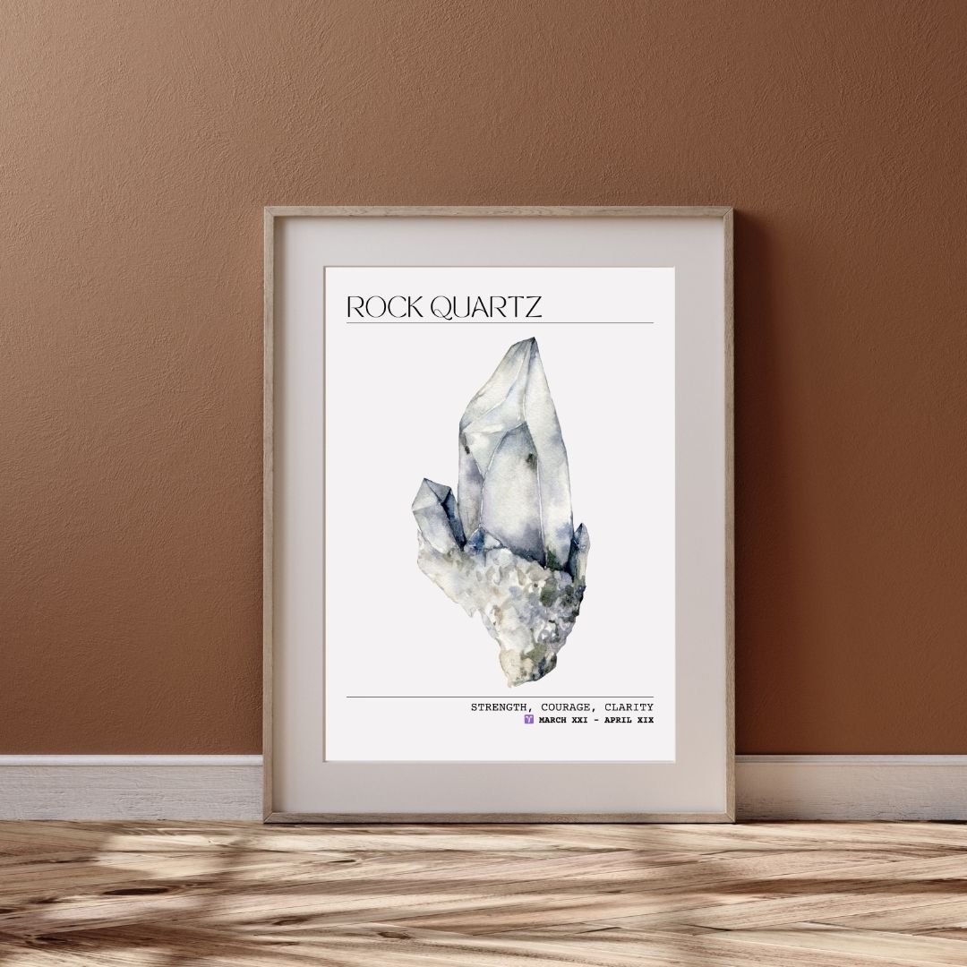 Rock Quartz Zodiac Print | Wall Art | Home Office Decor