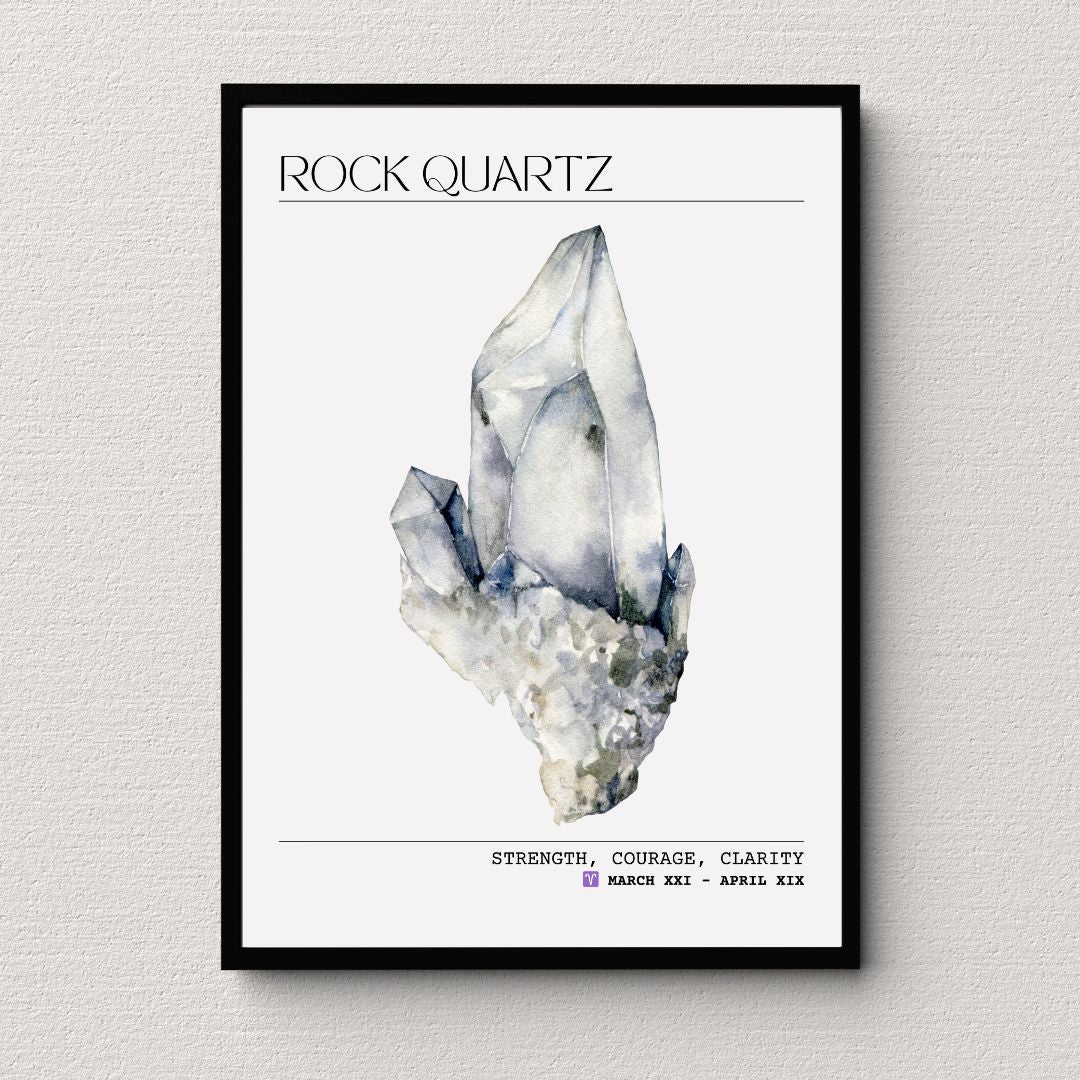 Rock Quartz Zodiac Print | Wall Art | Home Office Decor