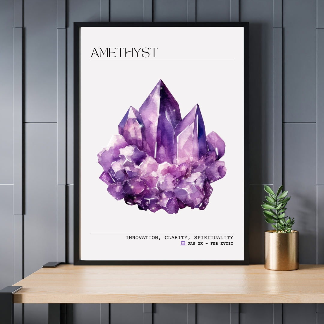 Amethyst Zodiac Print | Wall Art | Home Office Decor