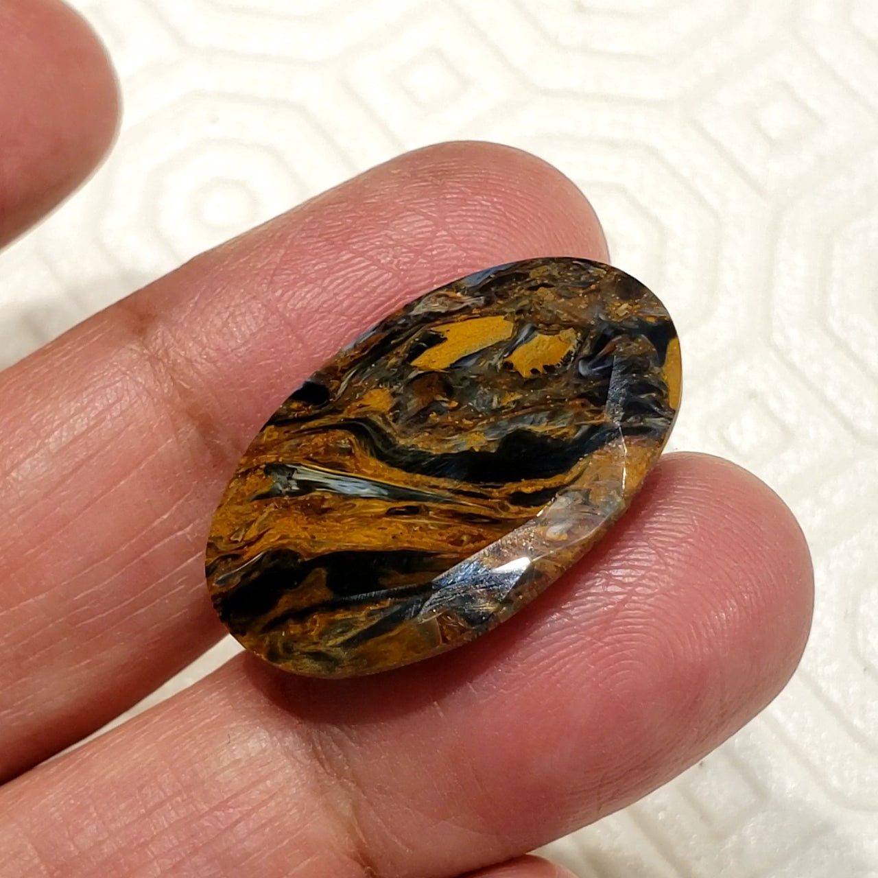 19.5Ct Natural Pietersite Faceted. Size - 29x19mm