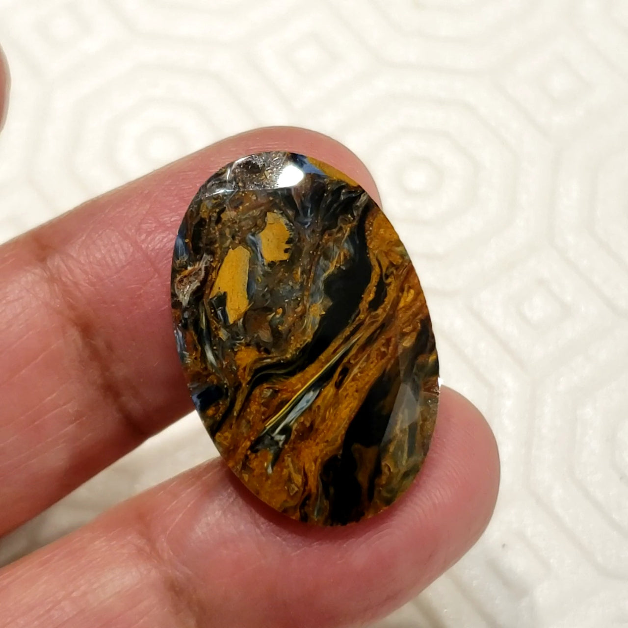 19.5Ct Natural Pietersite Faceted. Size - 29x19mm