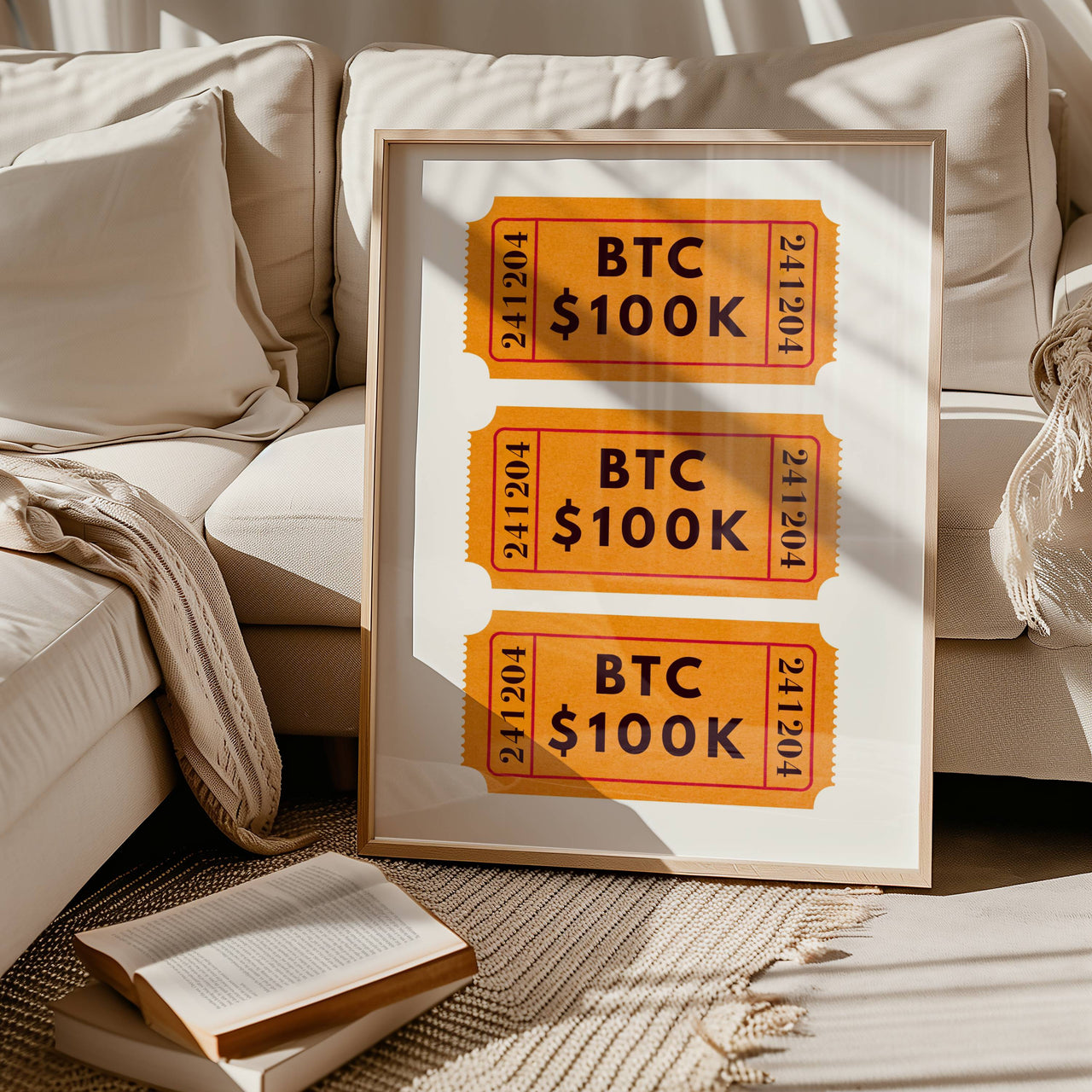 Btc $100k Crypto Print | Wall Art | Home Office Decor