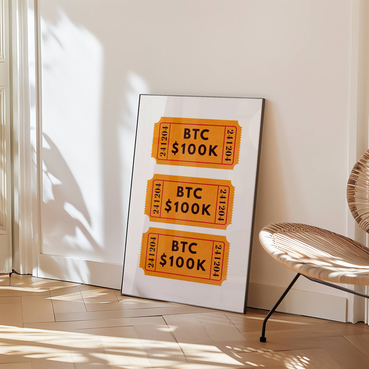 Btc $100k Crypto Print | Wall Art | Home Office Decor