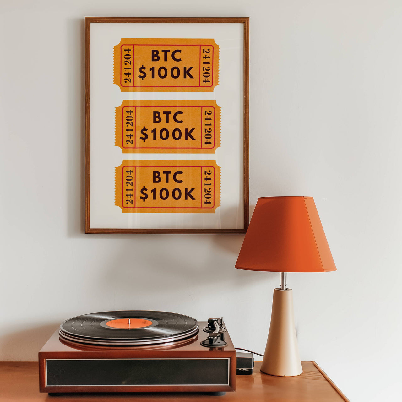 Btc $100k Crypto Print | Wall Art | Home Office Decor