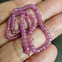 Natural Ruby Faceted Beads Strand. Length- approx. 8.2inch