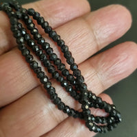 Natural Black Spinel Faceted Beads Strand. Length- approx. 13inch