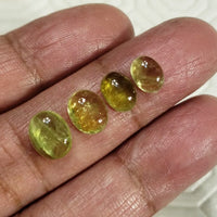 4Pcs 9.5Ct Natural Green Tourmaline Cabochons LOT