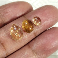 3Pcs 8Ct Natural Champagne Tourmaline Cabochons LOT