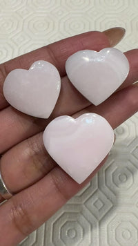 54Ct 3Pcs Natural Pink Aragonite Heart Cabochon LOT