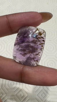 Natural Amethyst Cacoxenite SUPER 7 Melody Stone 24x19mm