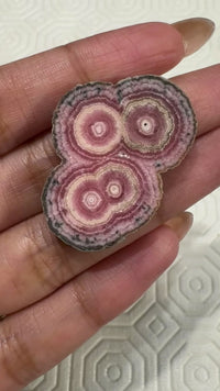 42Ct Natural Rhodochrosite Stalactite Stalagmite Tube Polished Slice 33x23mm