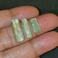 Natural Green Kyanite Crystals LOT. Size range 12x6mm to 20x8mm