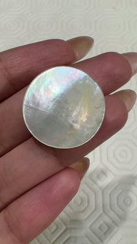 Natural Mother of Pearl Round "Moon" Cabochons