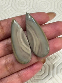 Natural Imperial Jasper Cabochon Pair 35x13mm