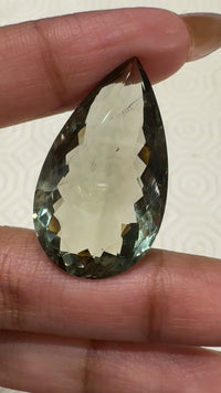 34.5Ct Natural FINE Green Amethyst/Prasiolite Faceted. Size- approx. 31x18x12mm