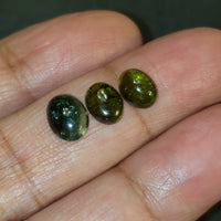 4Ct 3Pcs Natural Green Tourmaline LOT. Size approx. 8x6 to 9x7mm