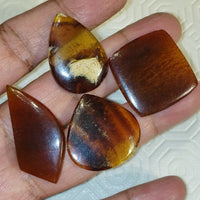 4Pcs 40Ct Natural Amber Cabochons LOT