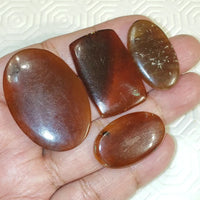 4Pcs 57.5Ct Natural Amber Cabochons LOT