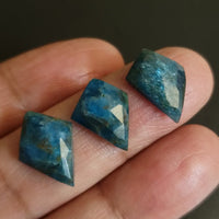 Natural Apatite Rose Cut(flat base) Cabochons LOT/3Pcs.