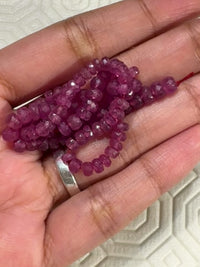 Natural Ruby Roundel Bead Strand