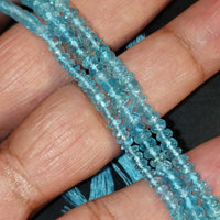 3Pcs Natural SKY Blue Apatite Roundel Bead Strand LOT