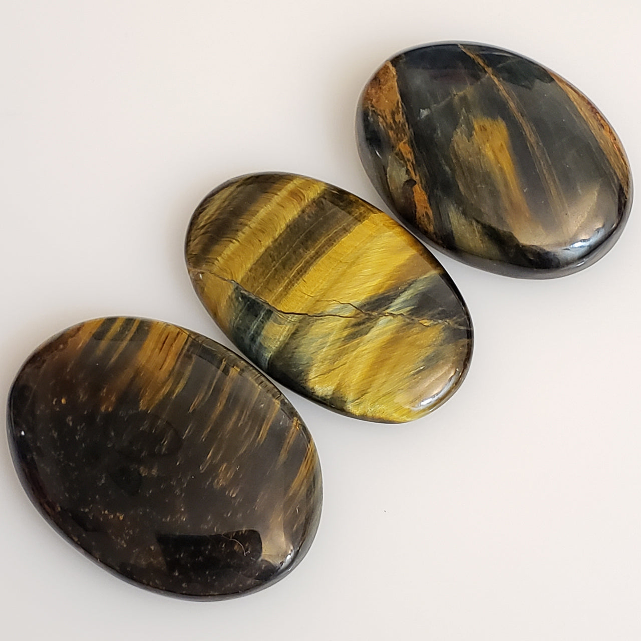 Natural Tiger Eye Cabochons LOT/3Pcs.