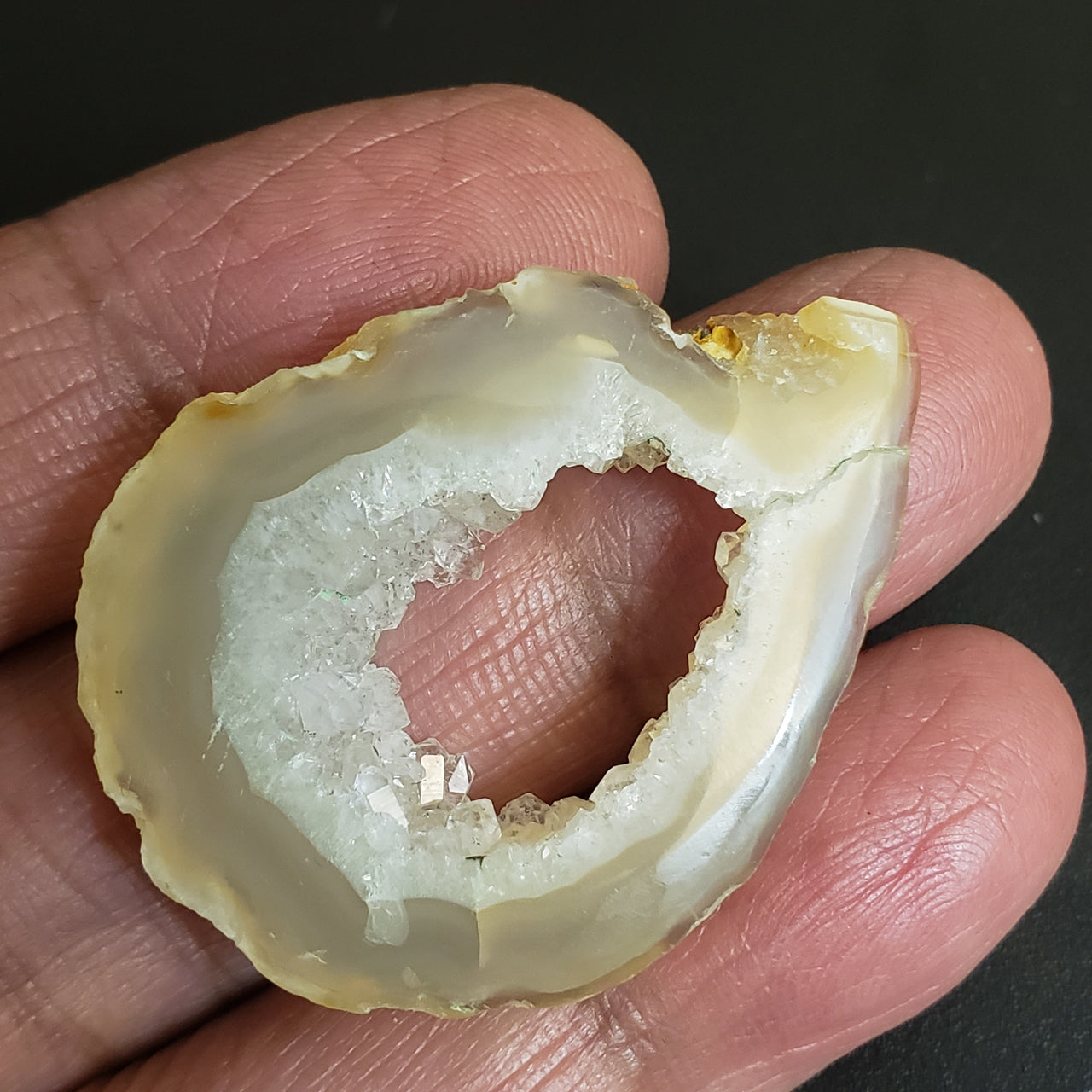 Natural Geode Druzy Agate Cabochon. Size- 40x30mm