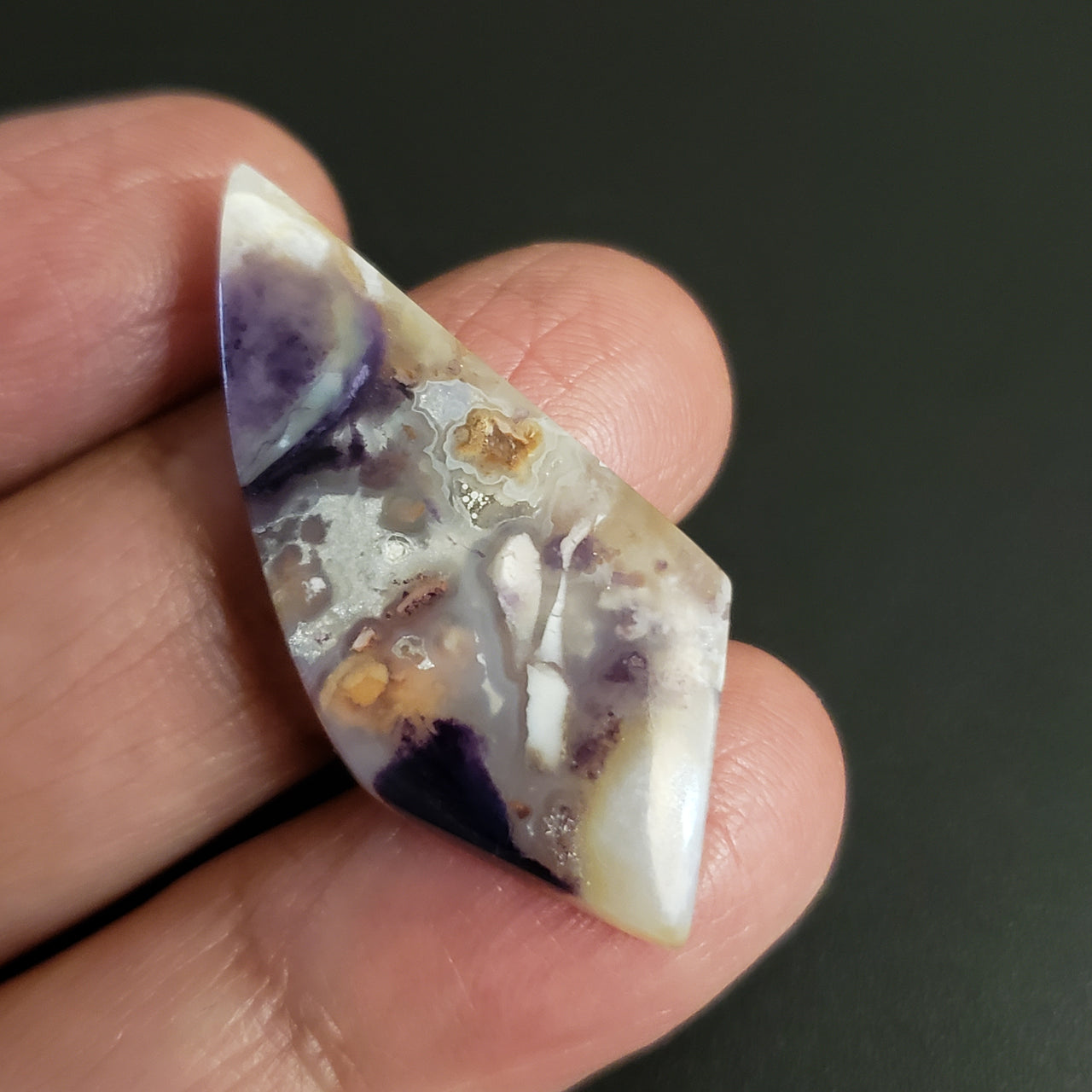 Natural Bertrandite Fancy Cut Cabochon. Size- approx. 39x18mm