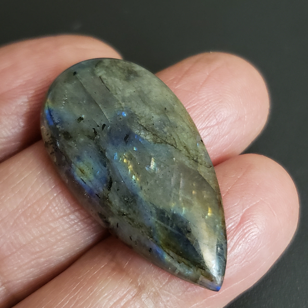 Natural Labradorite Cabochon. Size- approx. 36x19mm