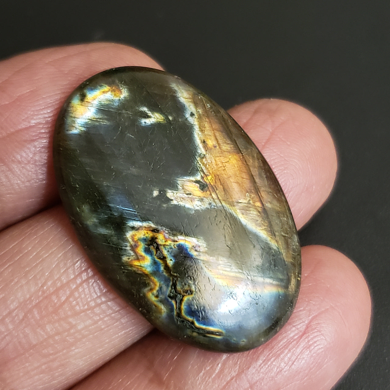 Natural Labradorite Cabochon. Size- approx. 34x22mm