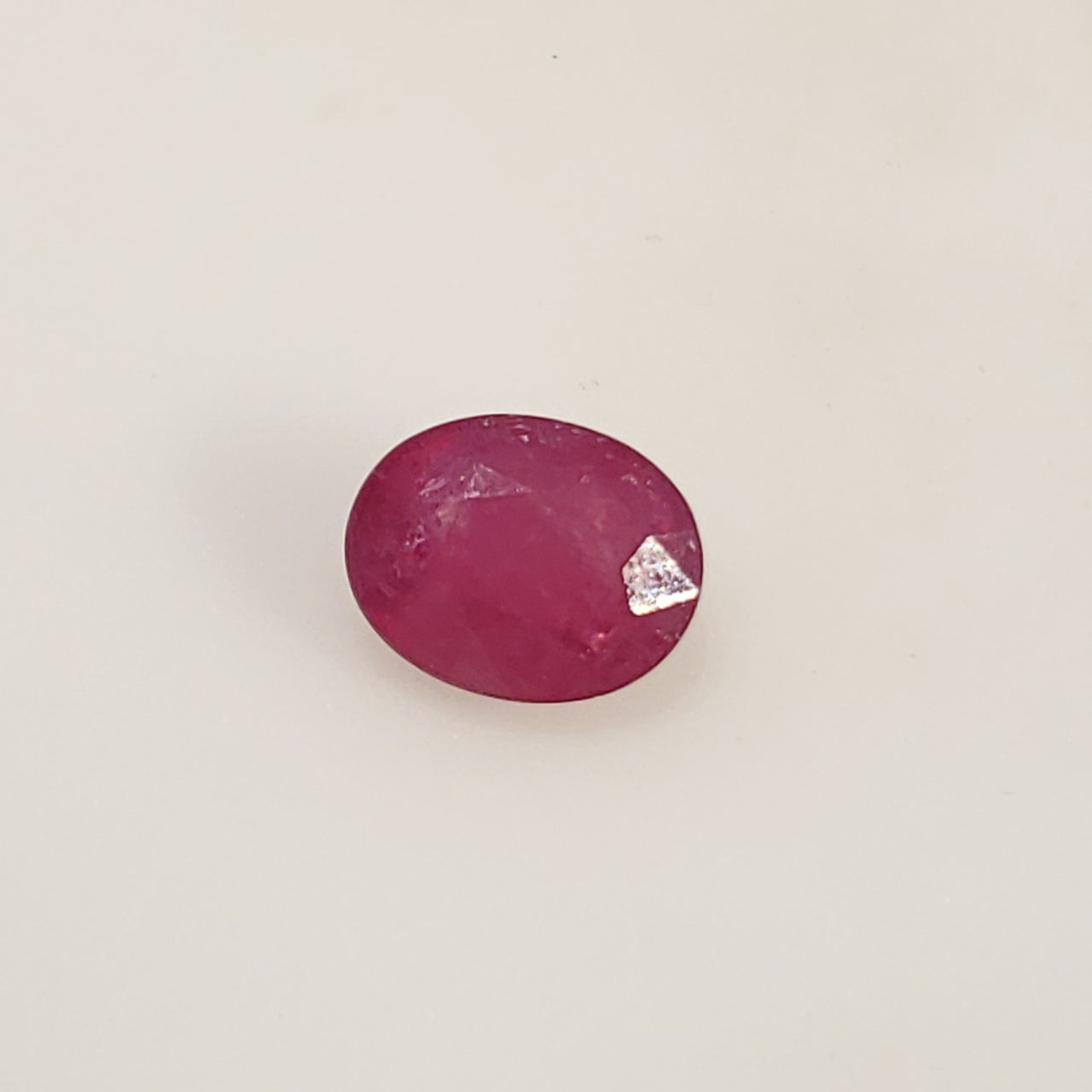 Natural Ruby(glass filled) Oval Cut Faceted. Size- approx. 11x9mm